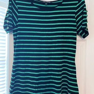 Cable & Gauge Black and Green Striped Short Sleeve Tee